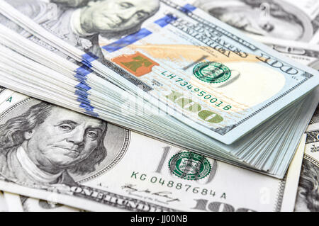 Sullo sfondo di un dollaro americano fatture Foto Stock