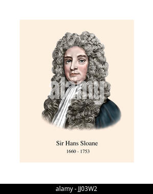 Sir Hans Sloane, 1660 - 1753, medico anglo-irlandese, naturalista, collettore Foto Stock