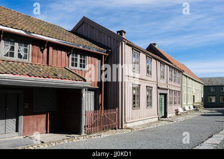 Vecchi edifici in legno Sverresborg Trøndelag Folk Museum. Trondheim, Sør-Trøndelag, Norvegia e Scandinavia Foto Stock