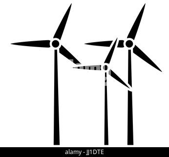 Turbine eolica icona Illustrazione Vettoriale