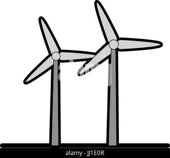 Turbine eolica icona Illustrazione Vettoriale