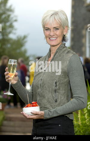 Judy Murray si siede per ritratti alle Frontiere Festival del libro armonia a casa nel centro di Melrose, Scottish Borders, dove lei sta promuovendo il suo libro "Sapendo il Cliente: la mia famiglia e la nostra storia di tennis". Dotato di: Judy Murray dove: Melrose, Scottish Borders, Regno Unito quando: 16 giu 2017 Credit: Euan ciliegio/WENN.com Foto Stock