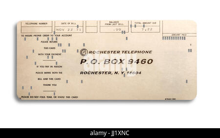 1971 Rochester calcolatore del telefono punch card Foto Stock