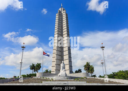 Jose Marti Memorial, un punto di riferimento sulla Plaza de la Revolucion, rivoluzione Squarre, Havana, Cuba Foto Stock