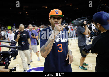 Allen Iverson assiste big 3 league phiily,PA 7/16/17 Foto Stock