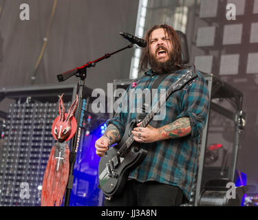 Bridgeview, Illinois, Stati Uniti d'America. Il 15 luglio 2017. SHAUN MORGAN dei Seether durante la Chicago Open Air Festival di musica al Toyota Park di Bridgeview, Illinois Credit: Daniel DeSlover/ZUMA filo/Alamy Live News Foto Stock