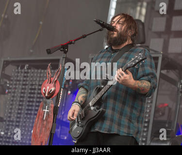 Bridgeview, Illinois, Stati Uniti d'America. Il 15 luglio 2017. SHAUN MORGAN dei Seether durante la Chicago Open Air Festival di musica al Toyota Park di Bridgeview, Illinois Credit: Daniel DeSlover/ZUMA filo/Alamy Live News Foto Stock