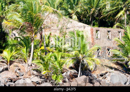 Rovine della ex colonia penale sulla salvezza's islands, Guiana francese. Foto Stock