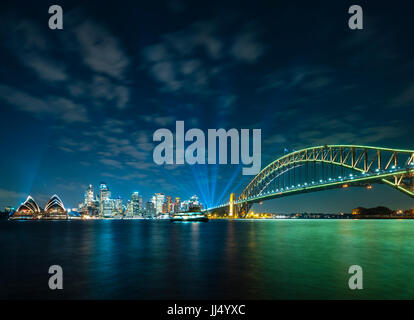 Sydney CBD e Harbour Bridge Foto Stock