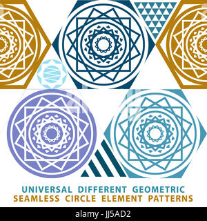 Seamless Vintage patchwork con sfondo blu tradizionale la decorazione di piastrelle, mosaico classico stile. EPS10 vettore d'arte. Foto Stock