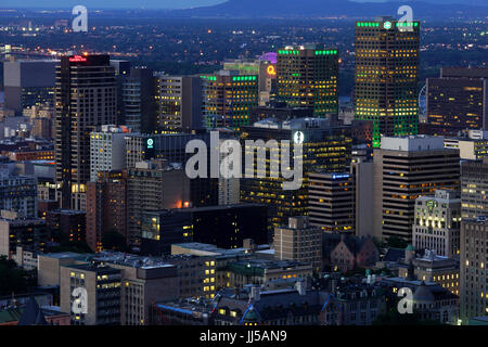 Montreal, Canada,17,Luglio,2017.Vista del centro cittadino di Montreal durante la notte.Credit:Mario Beauregard/Alamy Live News Foto Stock