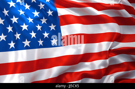 Bandiera degli Stati Uniti d'America, al vento Foto Stock