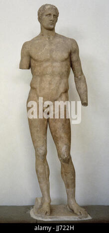 Agias Olimpic atleta statua. C. Da Agias. Delphi Museo Archeologico. La Grecia. Foto Stock