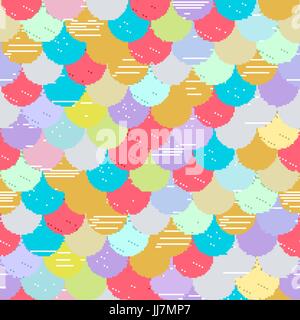 Abstract colorfull wave seamless pattern. the fabric. Scales vector art Illustrazione Vettoriale