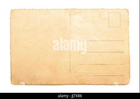 Vecchia cartolina isolato su bianco Foto Stock