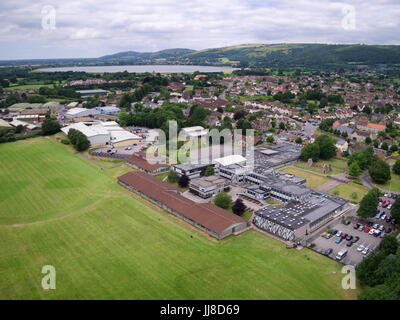 Foto aerea del re del Wessex Academy in Cheddar Foto Stock