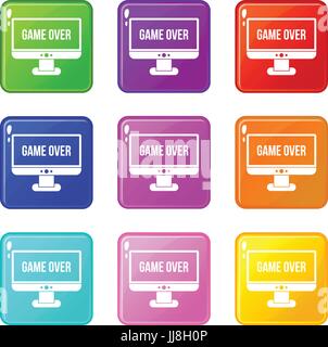 Gioco sopra le icone 9 set Illustrazione Vettoriale