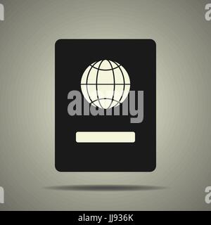 Icona di passaporto in bianco e nero style Illustrazione Vettoriale