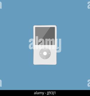 Music Player icona in stile appartamento, isolato Illustrazione Vettoriale