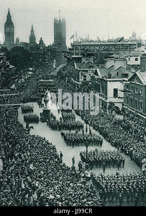 Victory Parade 1919 marinai di Whitehall Foto Stock