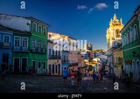 Tramonto in Pelourinho Salvador da Bahia Brasile Foto Stock