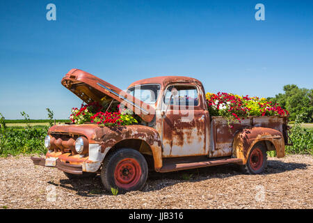 Il Parkside Pioneer Patch presentano storico a Winkler, Manitoba, Canada. Foto Stock