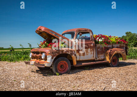 Il Parkside Pioneer Patch presentano storico a Winkler, Manitoba, Canada. Foto Stock