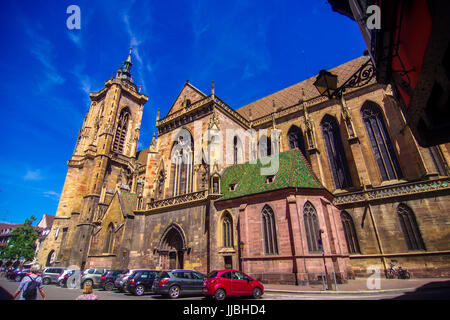 St Martin's Church, Colmar Alsace Francia Foto Stock