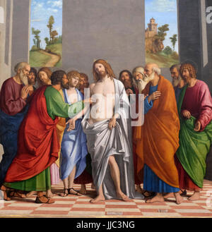 L incredulità di Tommaso da Giovanni Battista di Cima da Conegliano, circa 1502 Foto Stock