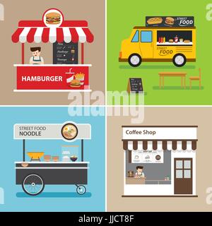 Street food design piatto Illustrazione Vettoriale