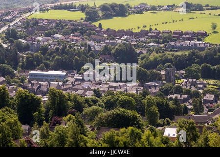 Rothbury townscape da nord, Northumberland, England, Regno Unito Foto Stock