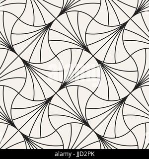 Vector Seamless linee arrotondate Pattern. Abstract sfondo geometrico Design. Geometrica circolare reticolo di pannellizzazione Illustrazione Vettoriale