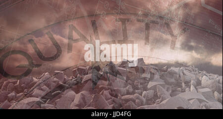 Rocce grigie contro la qualità del testo con grafici Foto Stock