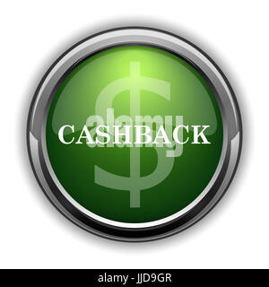 Cashback icona. Sito web di cashback pulsante su sfondo bianco Foto Stock