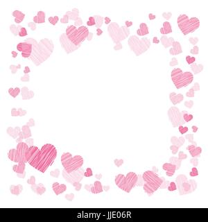 Photo Frame. Cuori. Per gli amanti. Cornice quadrata. Illustrazione per il tuo design Illustrazione Vettoriale