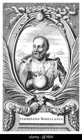 Ferdinando Magellano (1480-1521),l'esploratore portoghese ritratto, egli ha guidato la prima spedizione per completare dal mare la circumnavigazione della terra nel XVI secolo Foto Stock