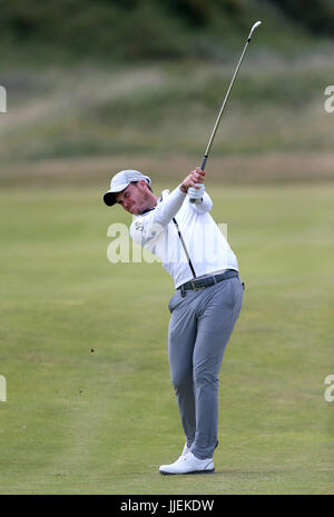 L'Inghilterra del Danny Willett durante la pratica giorno quattro del Campionato Open 2017 al Royal Birkdale Golf Club, Southport. Foto Stock