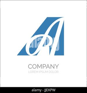 Creative Una lettera vector logo design. Segno del vettore. Logotipo di carattere dei simboli. Icona Logo design per sito web Illustrazione Vettoriale