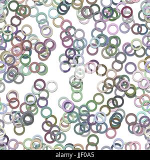 Abstract seamless casuale modello di cerchio di sfondo - disegno vettoriale da anelli multicolore Illustrazione Vettoriale
