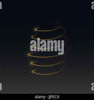 Golden Magic glitter swirl trail effetto con brillantini e stelle Illustrazione Vettoriale