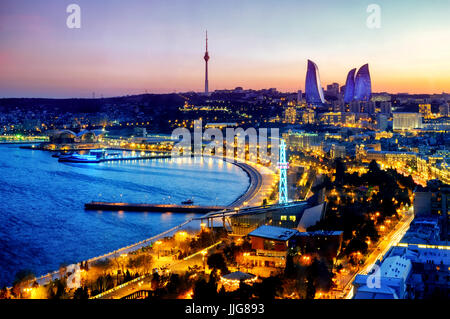 Vista di Baku in Azerbaijan Foto Stock