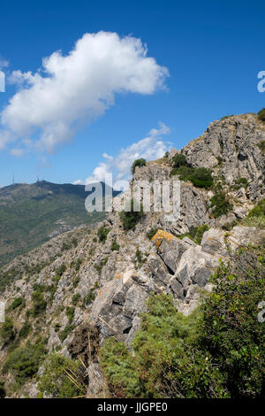 BENALMADENA, Andalusia/Spagna - 7 Luglio : Vista dal Monte Calamorro vicino a Benalmadena spagna il 7 Luglio 2017 Foto Stock