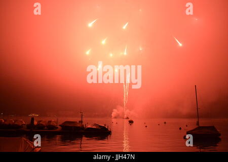 Fuochi d'artificio a Zurigo - Capodanno Foto Stock