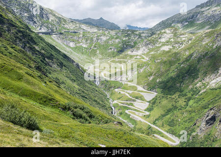 Vecchia Tremola Gotthard pass road Foto Stock