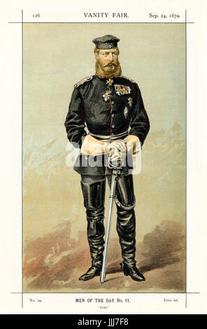 Friedrich Wilhelm Nikolaus Karl - Ritratto in piedi in nero uniforme militare con la spada. Vanity Fair caricatura da Coide (vero nome James Jacques Tissot, 1836-1902). La didascalia recita 'Men del giorno n. 11: Fritz, datata 24 settembre 1870. FWNK, principe ereditario di Prussia (più tardi Imperatore Tedesco e re di Prussia per 99 giorni): 18 Ottobre 1831 - 15 giugno 1888. Foto Stock