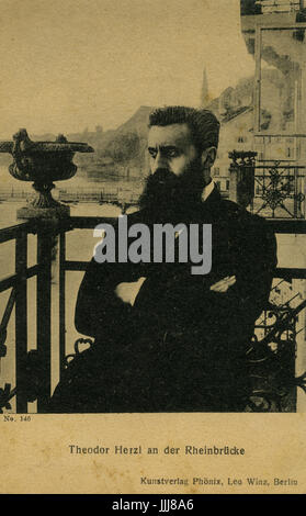 Theodor Herzl (2 maggio 1860 - 3 luglio 1904), nato Benjamin Ze'ev Herzl, fondatore del Mondo Organizzazione sionista, a Basilea, 1897 Foto Stock