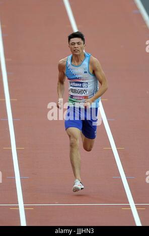 Stratford, UK. Xx Luglio, 2017. Mansur Abdirashidov (UZB) nella mens T12 200m. Mondo para di atletica. London Olympic Stadium. Queen Elizabeth Olympic Park. Stratford. Londra. Regno Unito. 20/07/2017. Credito: Sport In immagini/Alamy Live News Foto Stock