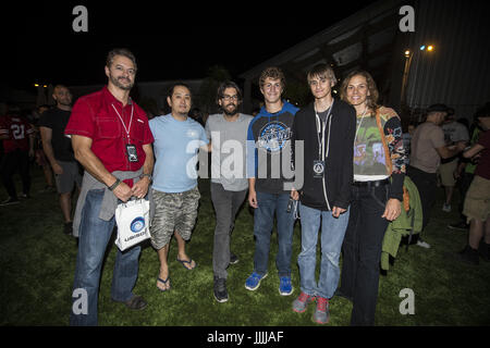 Settembre 19, 2014 - Sep 19, 2014 - Concord, California, Stati Uniti d'America - Linkin Park (Chester Bennington, Mike Shinoa, Joe Hahn, Rob Bourdon e Brad Delson) dietro le quinte Concord Pavilion. (Credito Immagine: © Jerome Brunet/ZUMA filo) Foto Stock