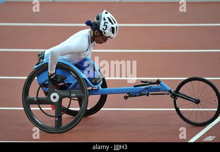 Stratford, UK. Xx Luglio, 2017. Kare Adenegan (GBR), Womens 400m T34 finale. Mondo para di atletica. London Olympic Stadium. Queen Elizabeth Olympic Park. Stratford. Londra. Regno Unito. 20/07/2017. Credito: Sport In immagini/Alamy Live News Foto Stock