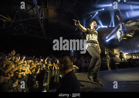 Settembre 19, 2014 - Sep 19, 2014 - Concord, California, Stati Uniti d'America - Linkin Park (Chester Bennington, Mike Shinoa, Joe Hahn, Rob Bourdon e Brad Delson) eseguire live presso il padiglione di Concord. (Credito Immagine: © Jerome Brunet/ZUMA filo) Foto Stock